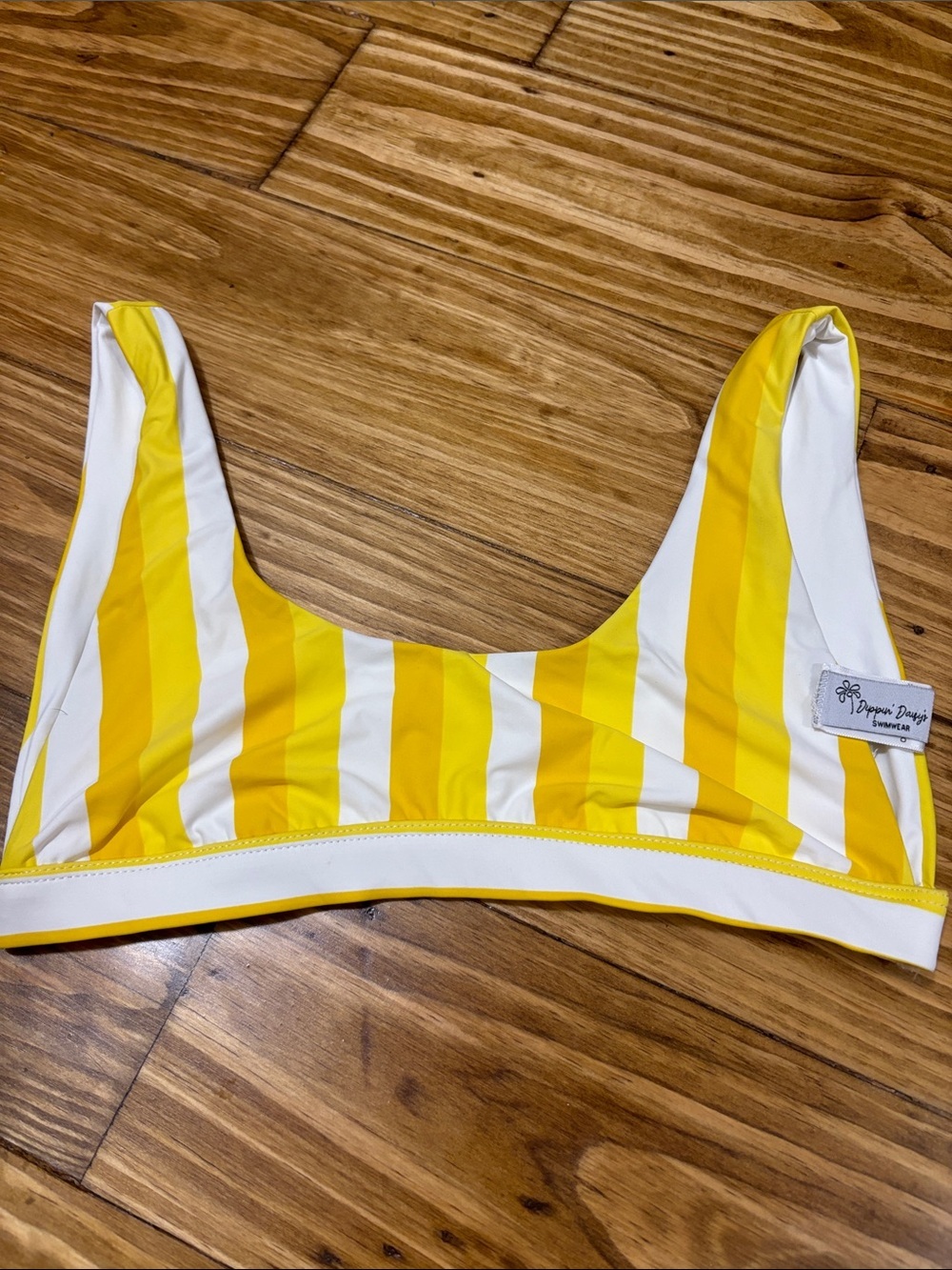 Dipping’ Daisy’s Size Small Yellow and White Striped Bikini - Picture 4 of 5